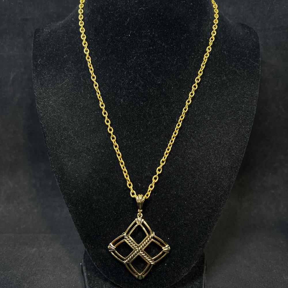 Lia Sophia X-Treme Gold tone Pendant W/Gold Tone Cable Chain Necklace (4244)